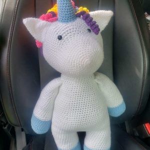 Handmade Crochet Unicorn 2Ft. Tall
